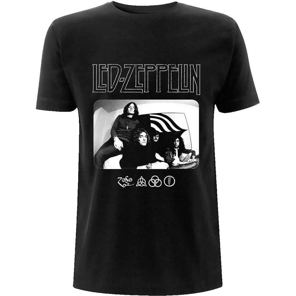 Led Zeppelin - Icon Logo Photo Heren Tshirt - Zwart